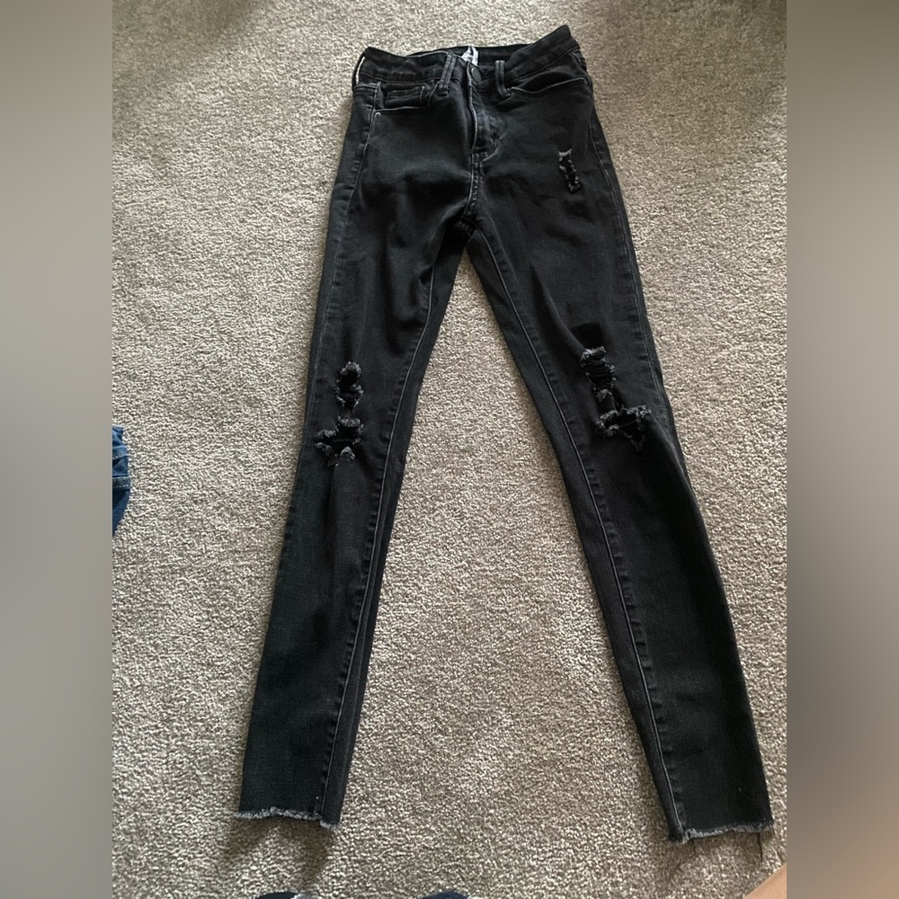 Black simple society skinny jeans